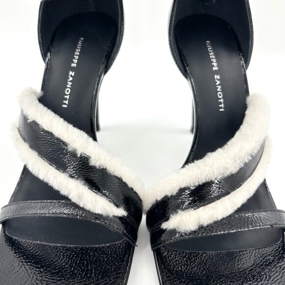 NIB Giuseppe Zanotti Vanilla Winter Shearling Knee High Gladiator Sandals 37 - Picture 7 of 9